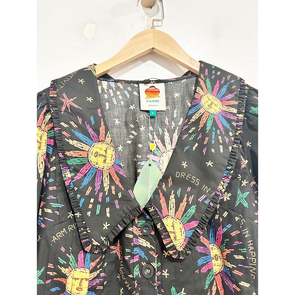 NWT Farm Rio Rainbow Suns Blouse Size Small - Picture 6 of 15